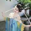 Tang Dynasty Style Hanfu Set With Embroidered Skirt Yellow Top Wrap Daily Wear