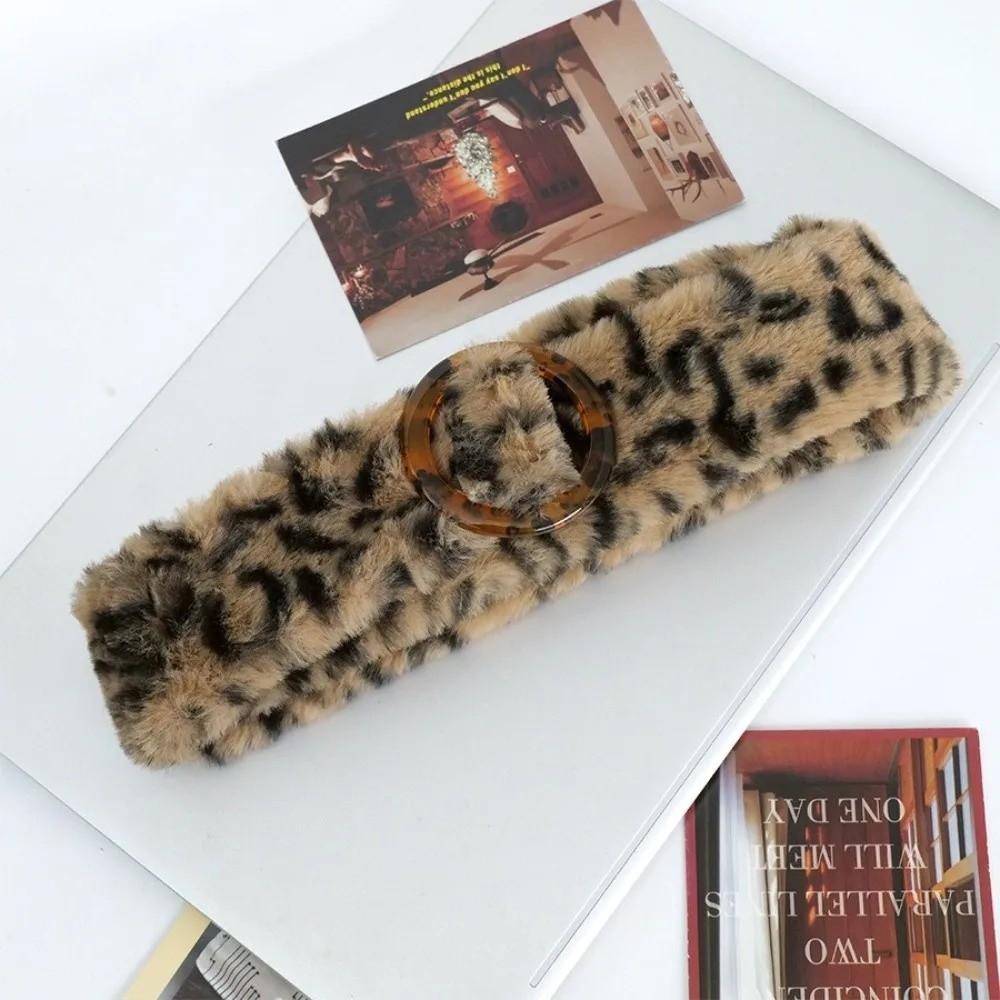 Leopard Print Furry Plush Belt Sexy Tassels Waistband Y2K Waist Belt  Costumes Accessory