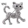 Kitten Lapel Pin Rhinestone Cat Shape Brooch Pin, Clip for Animal Accessory Women Girls, Sweater Cardigan Coat Suit Decoration Jewelry Accessories