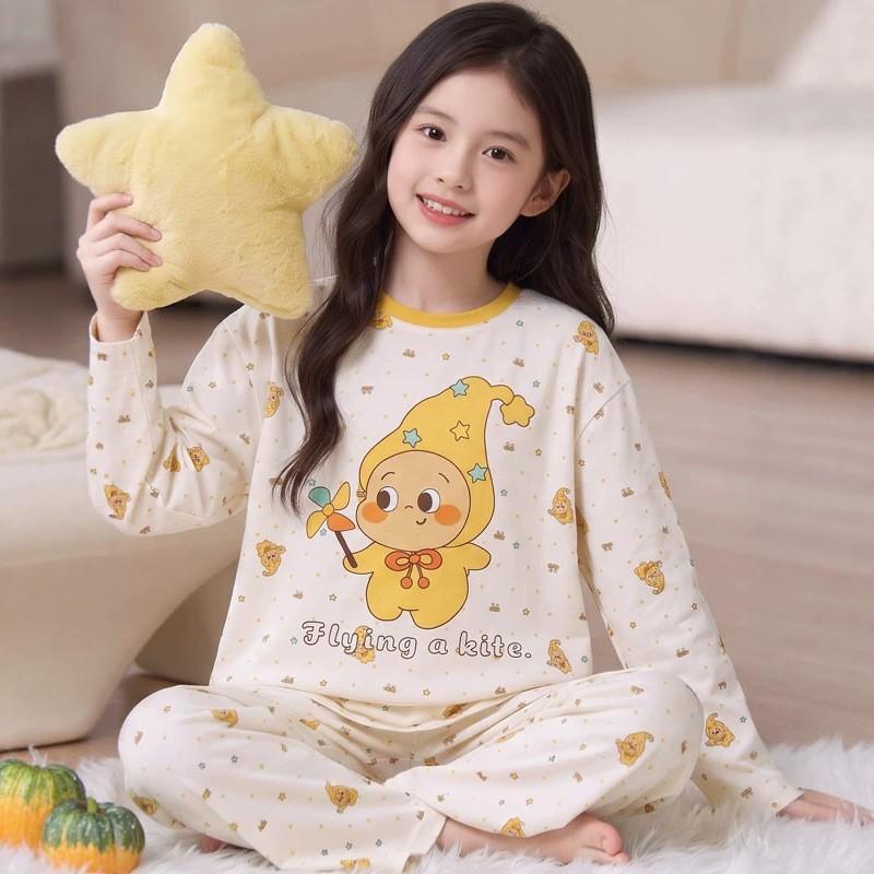 100% Cotton Girls Long Sleeve Pajama Set Princess Style Thin Sleepwear Kids Ages 8