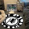 Glam Round Butterfly Multicolor Area Rug, Non-Slip Floor Mat for Kitchen