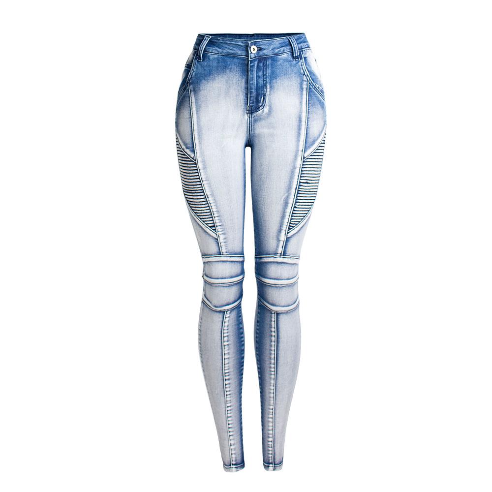

European-American Style Women s Slimming Skinny Denim Pencil Pants EU 44 / CN 3XL / US 12 светло-синий