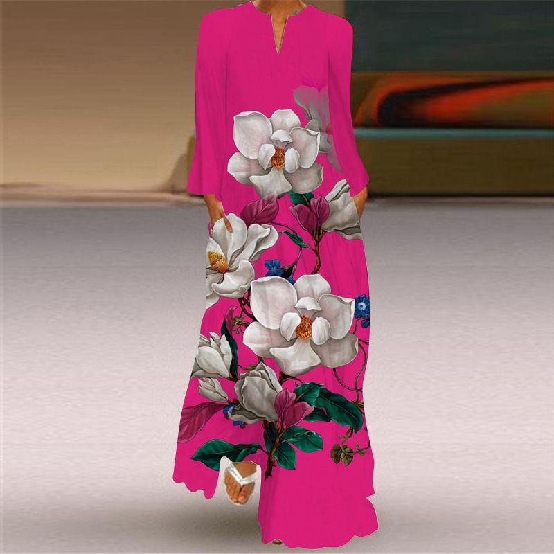 Butterfly Pattern Print Long Sleeve Dress Spring/Summer Thin Silm Slim Looking Dress Stage Photo Catwalk Performance Wear