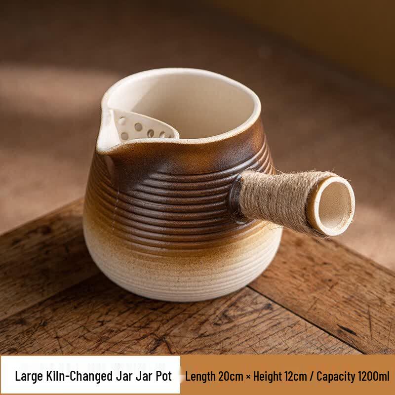 ZISIZ Large Capacity Metal Kettle for Tea & Milk with Wooden Lid