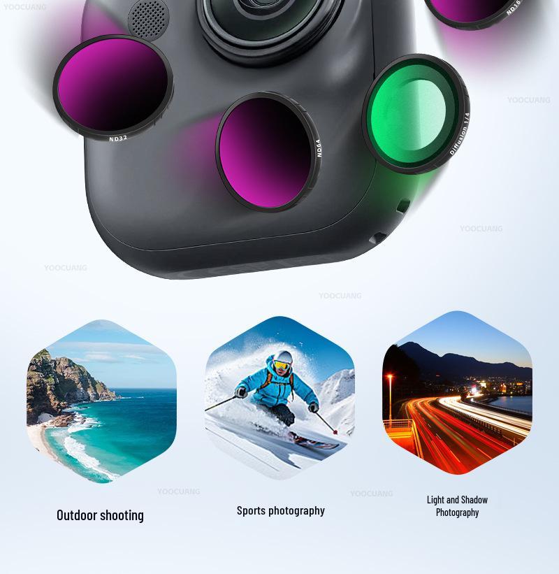 Compatible with Insta360 Go: Ultra ND Filters, UV Protection, CPL Polarizers, Black Soft Filters.