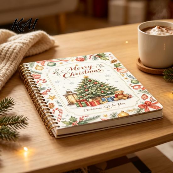 Regalo Considerado para Profesores Tarjeta de Regalo Navideña Libro, Kit de Recuerdo Hecho a Mano Espiral Merry College Survival Deseo Escrito a Mano, Libro de Felicitaciones de 10 Páginas