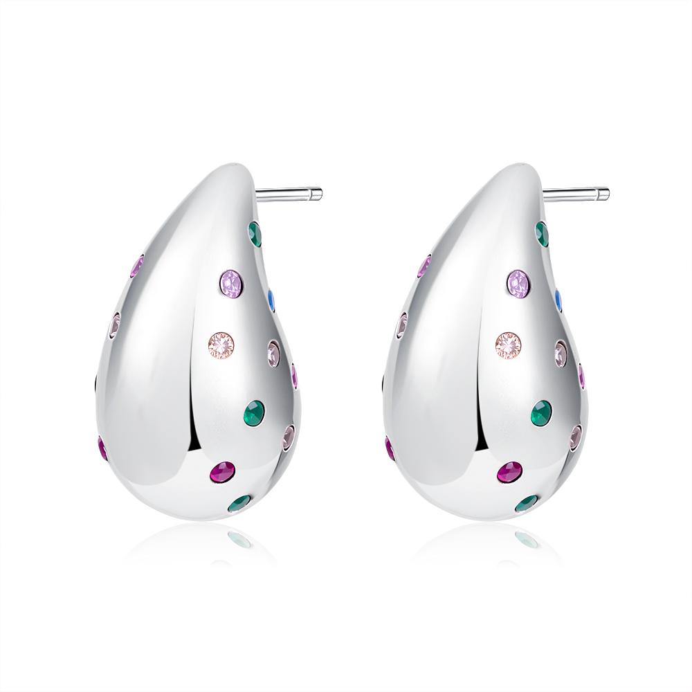 European New 925 Silver Daisy, Butterfly, Heart-Shaped Earrings Suitable For Women's Holiday Exquisite Charm Jewelry Gifts