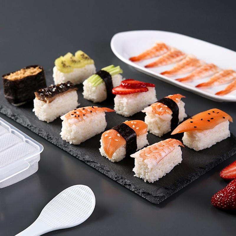 

10Grids Rice Ball Set Mini Square Sushi Roll Mold Bento Press Form Food Diy Tools Restaurant Kitchen Accessories With Rice Spoon 1 pcs