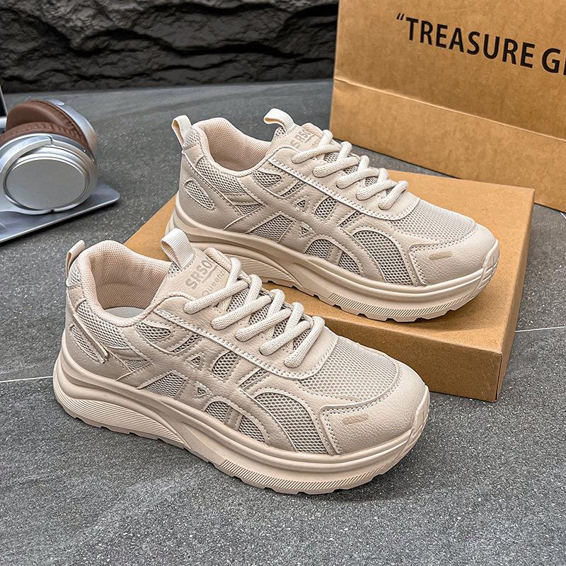 

Легкие повседневные кроссовки на толстой подошве для девочек, летние ретро, сетчатые, дышащие, с внутренней платформой, немецкие тренировочные кроссовки, спортивные кроссовки Forrest Gump 41 хаки