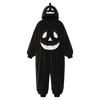 Pigiama Intero in Pile Corallo Autunno/Inverno con Zip - Spesso, di Velluto e a Tema Halloween per Uso Interno ed Esterno