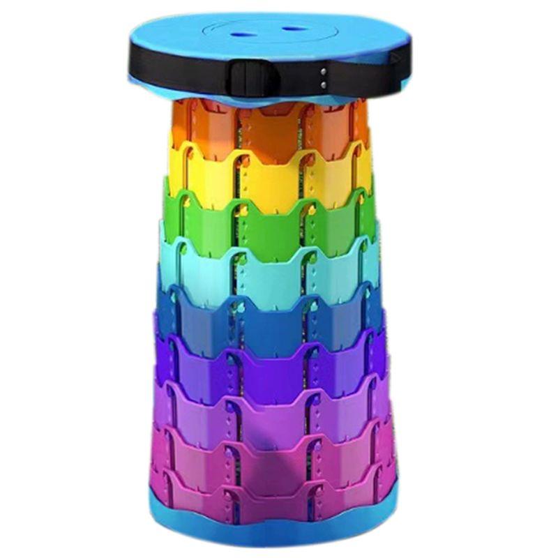 

Adjustable Multi-Purpose Camping Chair Portable Rainbow Folding Stool Home Telescopic Stool Outdoor Folding Chair