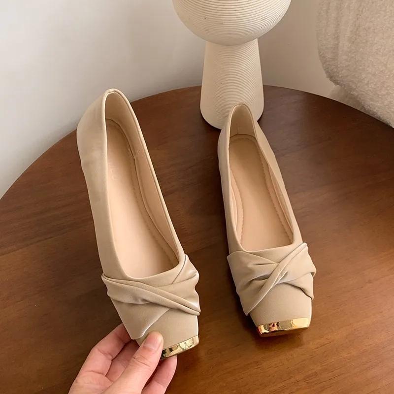 Fashion Women's Mary Jane Shoes Flat Sole Square Toe Shallow Mouth Shoes Women Dress Daily Commute Spring Autumn New Zapatillas De Mujer