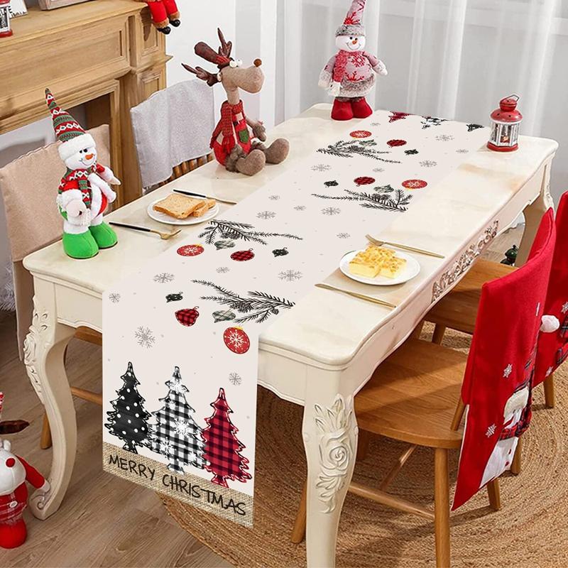 Christmas Tree Table Runner Merry Christmas Decorations for Home Xmas Party Decor 2026 Navidad Notal Noel Ornament New Year 2026