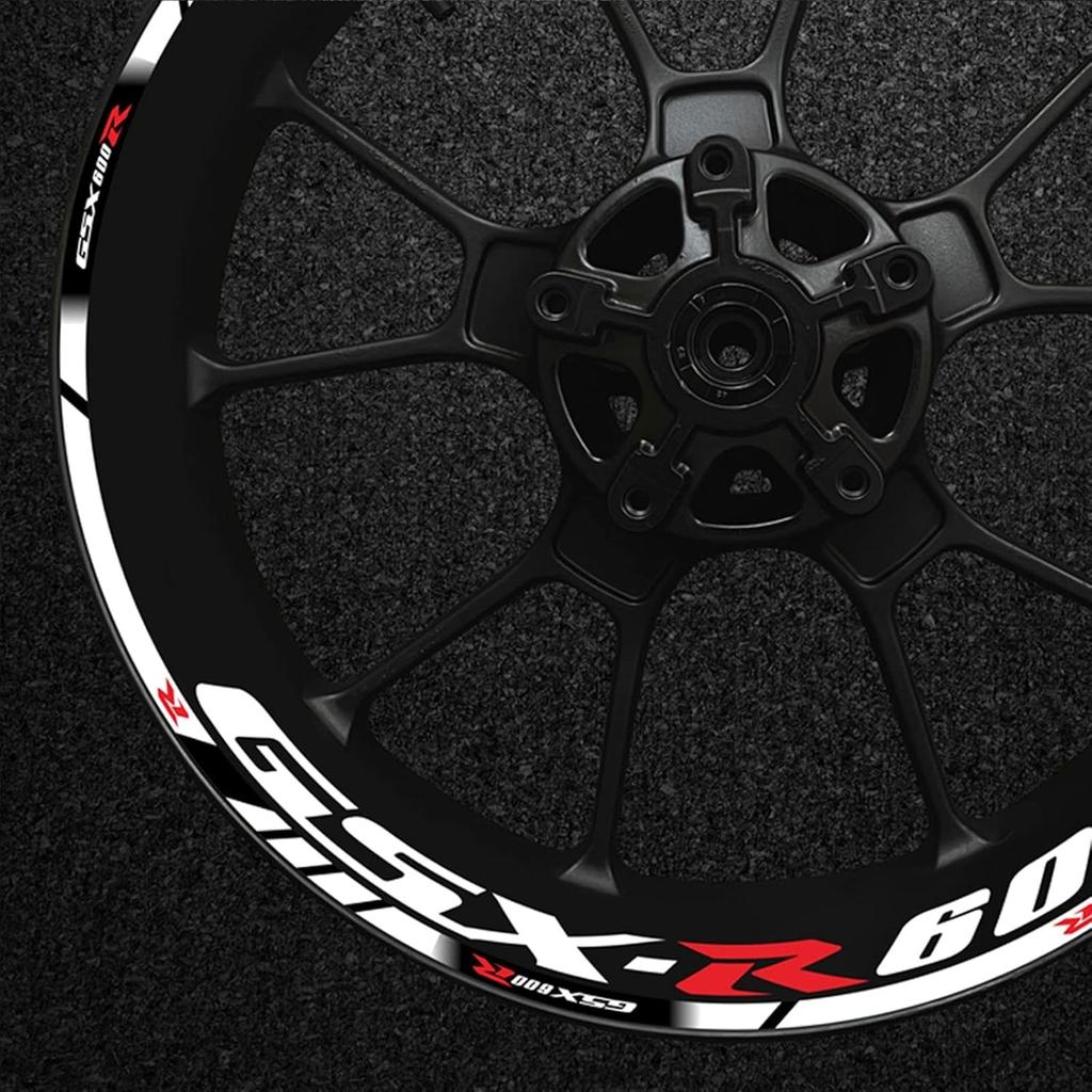 Stripe Stickers Motorcycle Wheel Hub Rim Decal Reflective Sticker for Suzuki GSXR600 Gsxr/600/R/600R Gsx-r 600 R600 (Color : L)
