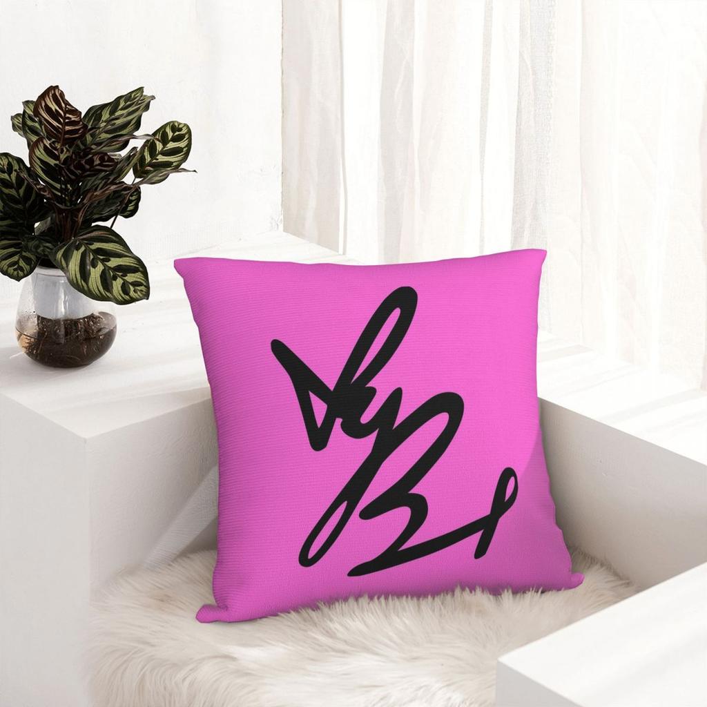 Yungblud Autograph (Pink And Black) Square Pillowcase Cushion Cover Pillow Case Throw Pillow Cover for Home Sofa Living Room