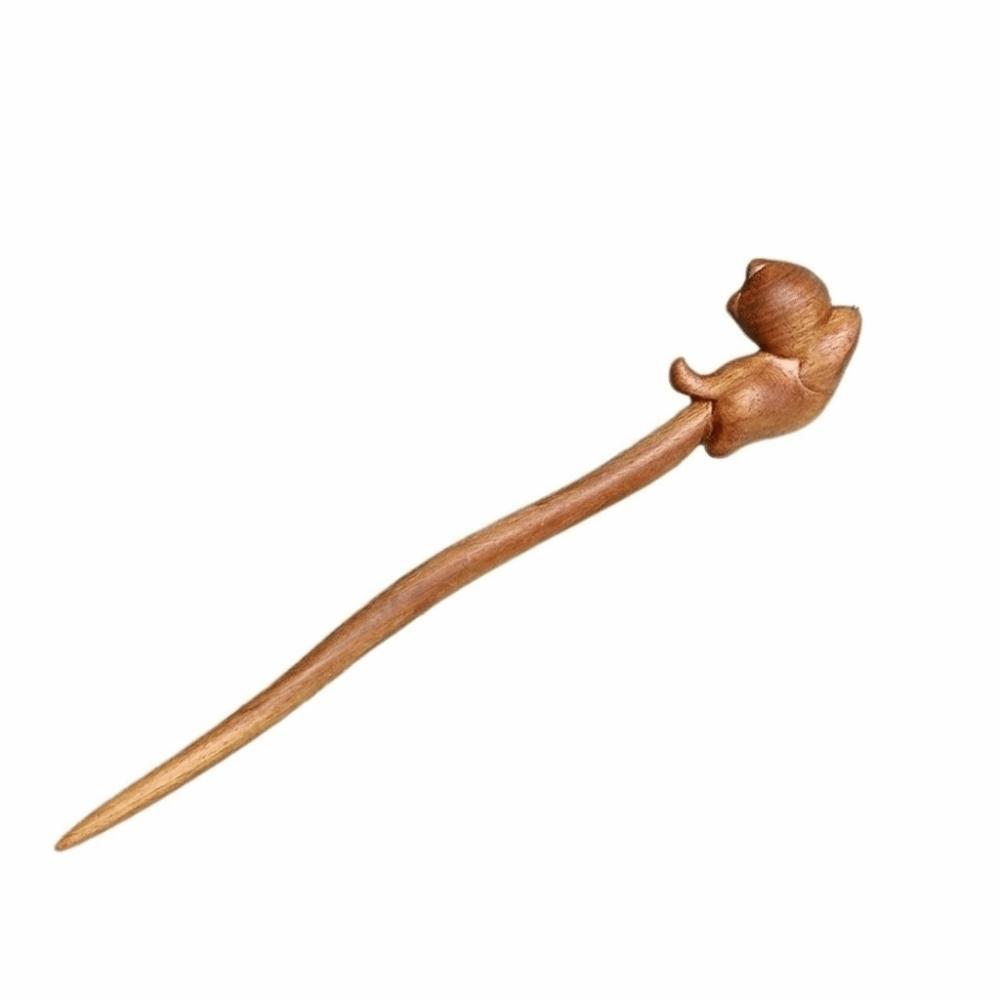 

Cartoon Sandalwood Hair Stick Wooden Hanfu Hair Clip Classical Hair Fork Fashion Accessories Style B