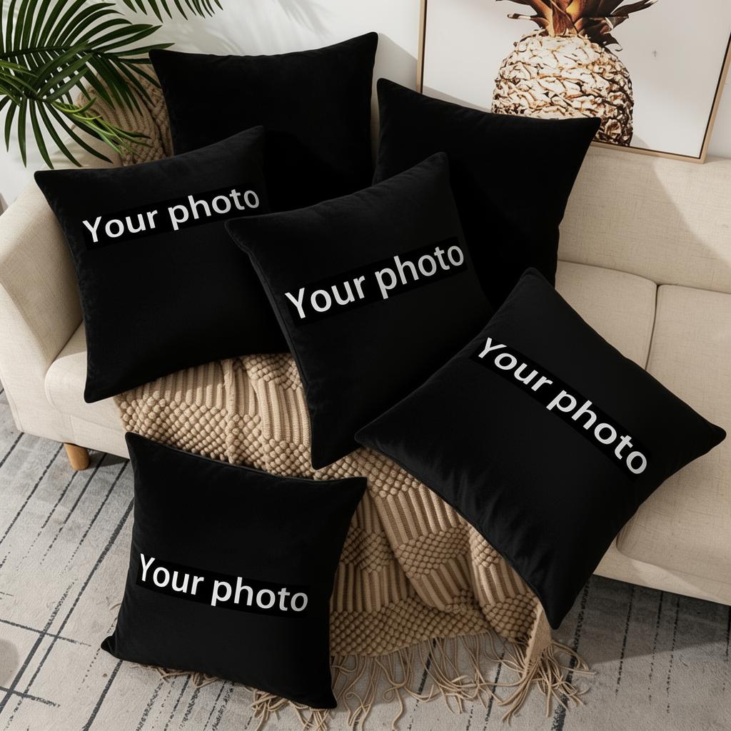Custom Design Throw Pillow Case DIY Logo Picture Print Cushion Cover Soft Pillow Cover for Home Car Sofa Decor