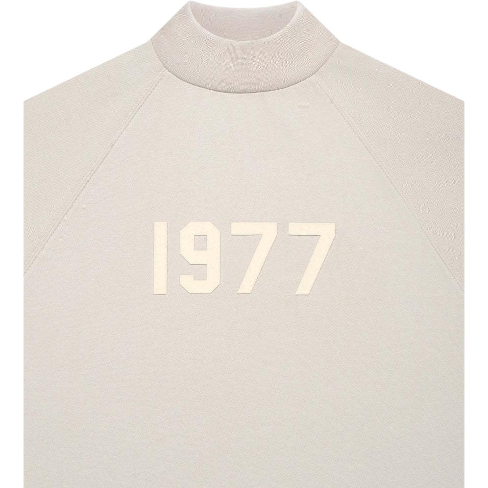 Fear of God Essentials 1977 Series 3/4 Sleeve Mockneck Digital Print Sweatshirt Women Tops Wheat FOG-SS22-67