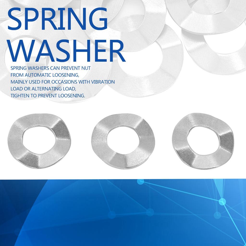 M10 20pcs Stainless Steel Wave Washer Gasket Spring Washers Lock Tools