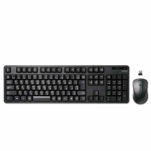 ELECOM Keyboard [Mouse Set] Wireless (Receiver Included) Membrane Full Keyboard Black TK-FDM106MBK