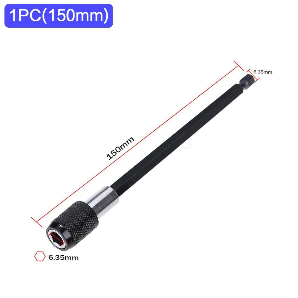 STONEGO 1PC/3PCS 1/4 Inch Quick Hex Shank Release Magnetic Electric Screwdriver Extension Bit Holder 60/100/150mm Extension Rod