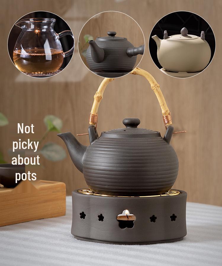 Haitang-Shaped Alloy Candle Heating Base for Ceramic Teapot