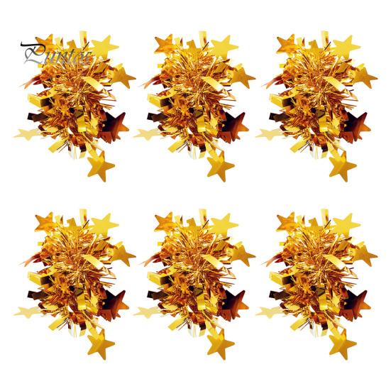 

6 шт., металлические помпоны, эластичные веревки для черлидинга, сценическое представление, браслет с эластичной лентой и звездным декором, праздничный волейбольный игровой запястье золотистый