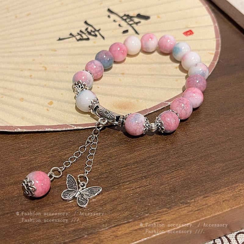 

Винтажный этнический керамический браслет с подвеской в виде банта для женщин - ювелирные изделия ручной работы высокого класса S610