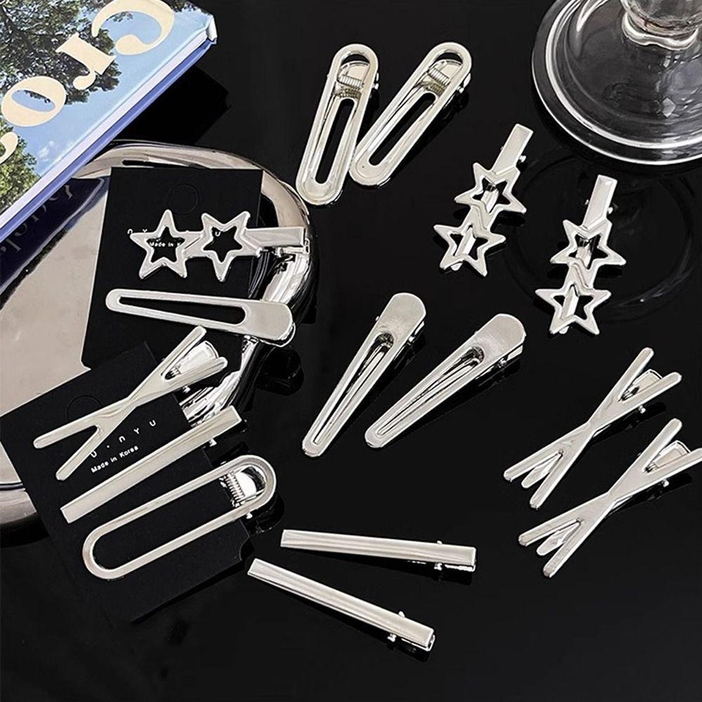 3pcs/set Silver Hairpin Hollow Duckbill Clip Fashion Hair Clips Headwear