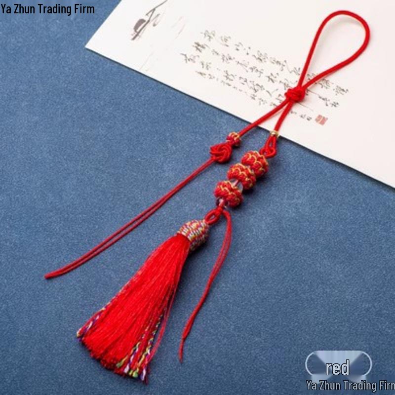 Mandala Seat DIY Hand-woven Handle Rope Knot with Tassel Car Ornament