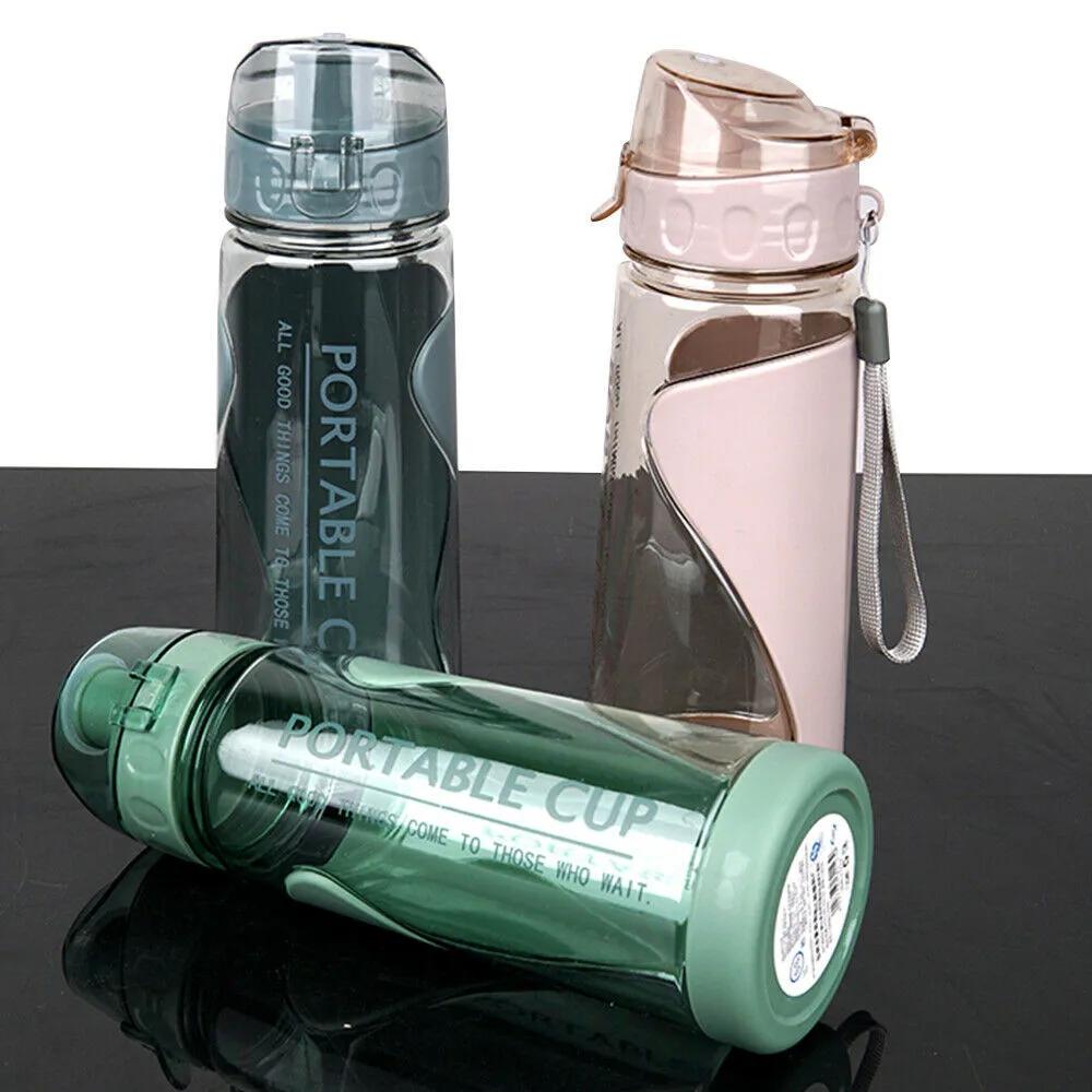 500ml Sports Water Bottle Portable Plastic Outdoor Gym Travel Beverage Cup Transparent Leak Proof Water Bottle