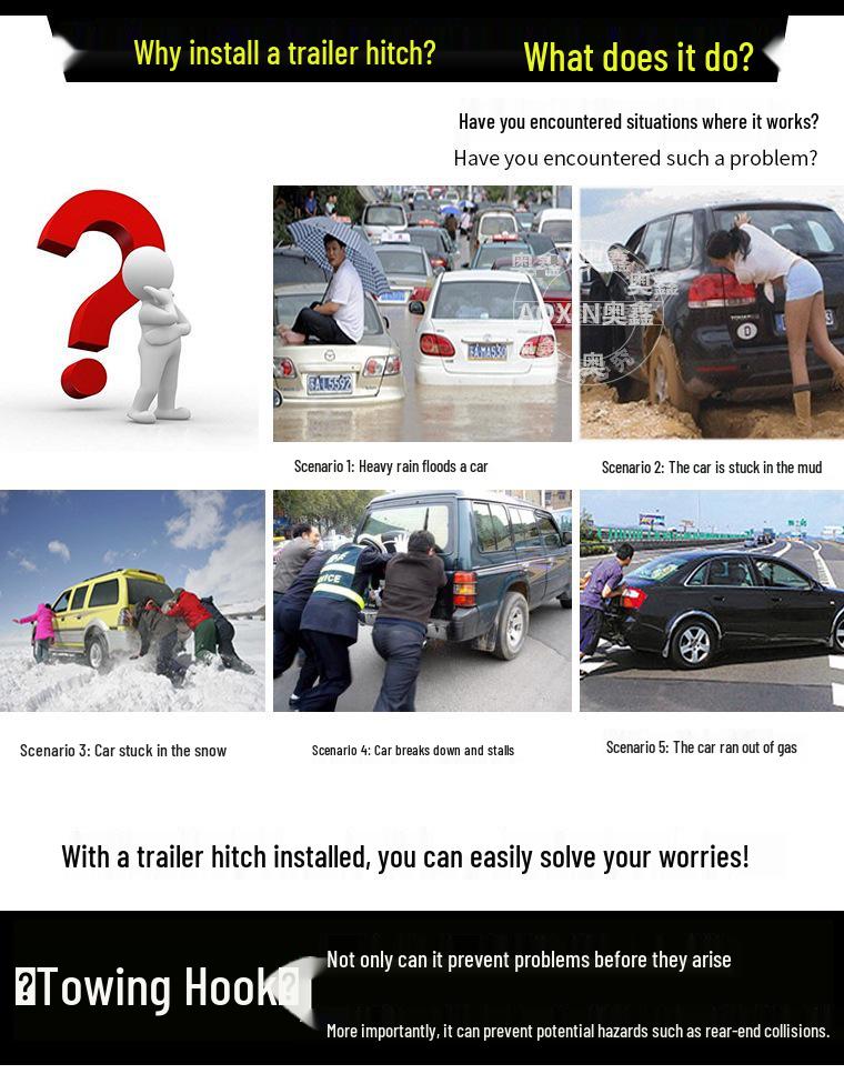 Compatible Rear Tow Hooks for Lexus LX570, Toyota Land Cruiser LC200, and Land Cruiser 4600