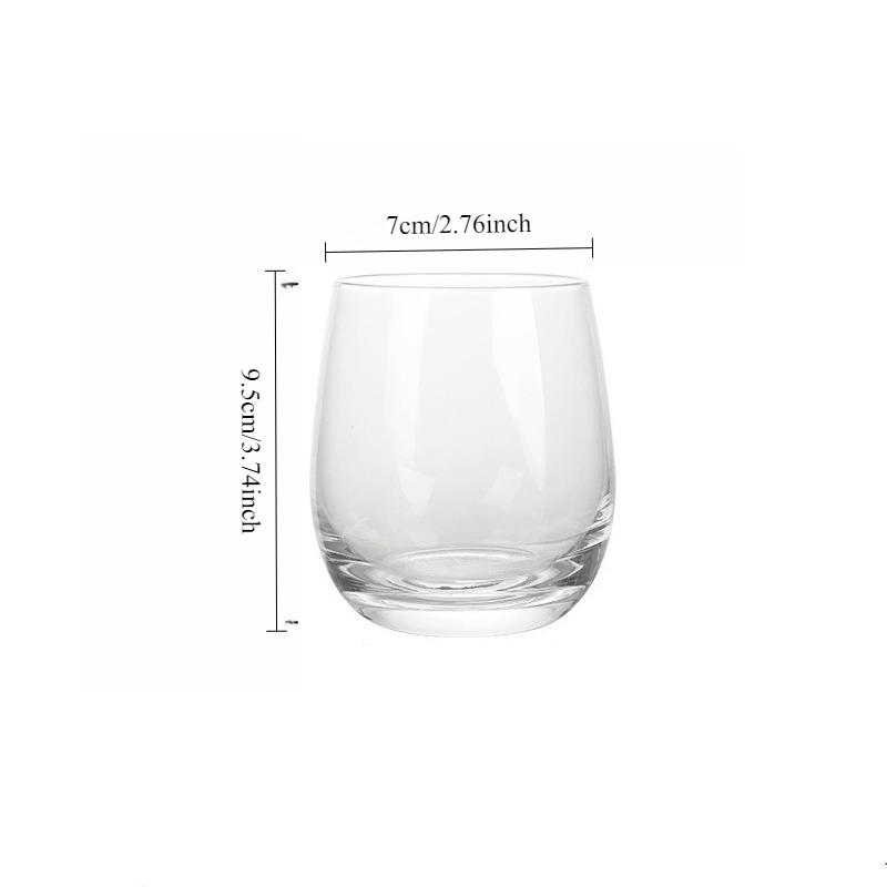 Transparent Egg Shape Glass Cup Cocktail Glass Round Mojito Cup Party Whiskey Glass Household Cocktail Glass American Coffee Mug 1pcs