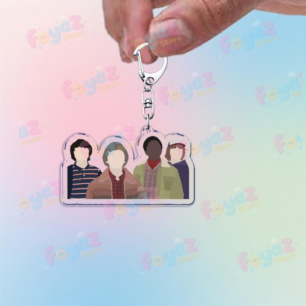 Tv Show Will Byers Keychain for Accessorie Bag Eleven Joyce Byers Art Hellfire Charm Keyrings Jewelry Friends Club Gifts