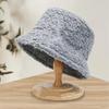 Autumn and winter thermal basin hat retro bucket hat word men and women lamb wool bucket hat