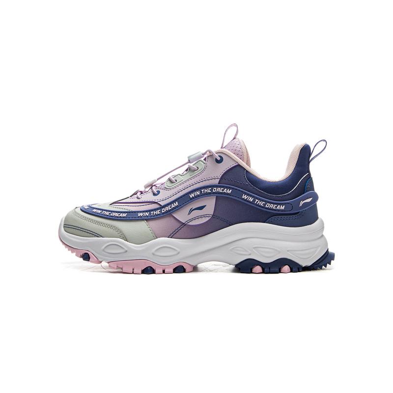 Li Ning Kids Synthetic Leather Comfortable Fashion Non-Slip Wear-Resistant Lightweight Shock Absorbing Low-Top Casual Shoes Kids Sneaker YKCU192-14