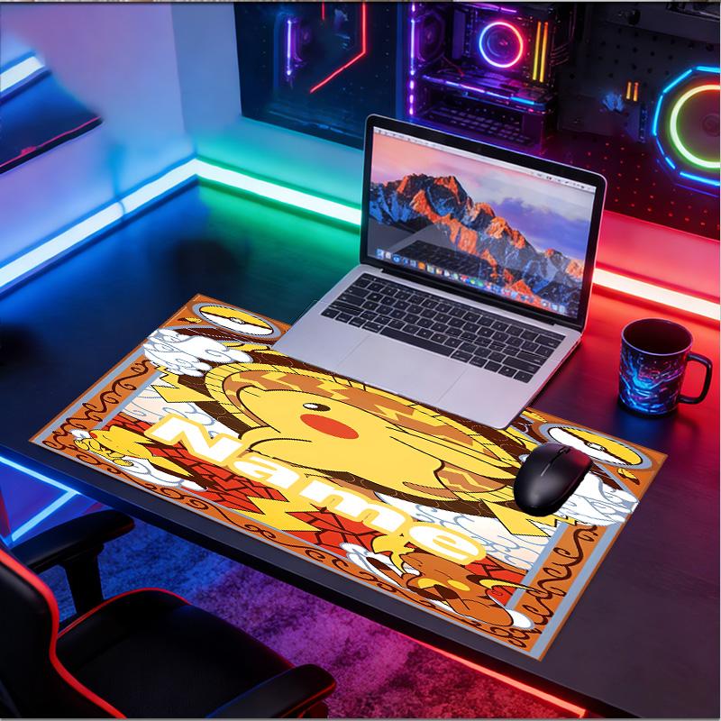 Custom Name Personalized Anime Pattern Mousepad, Laptop PC Desk Mat, Decorative Desk Mat for Home Keyboard Pad Gift