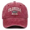 Vintage Washed Cowboy Baseball Cap For Men Women Florida Embroidery Sun Cap Casual Snapback Hip Hop Hat Curved Brim Soft Top Hat