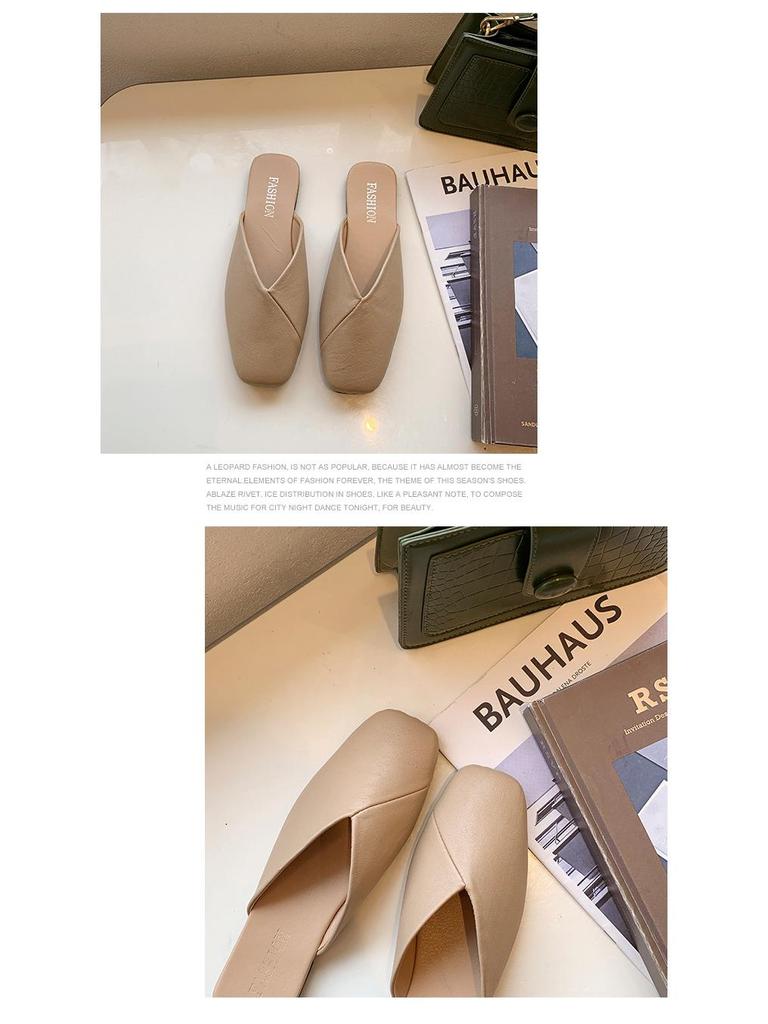 Women's Summer Closed Toe Outdoor Mules - Flat Bottom Beach Slippers