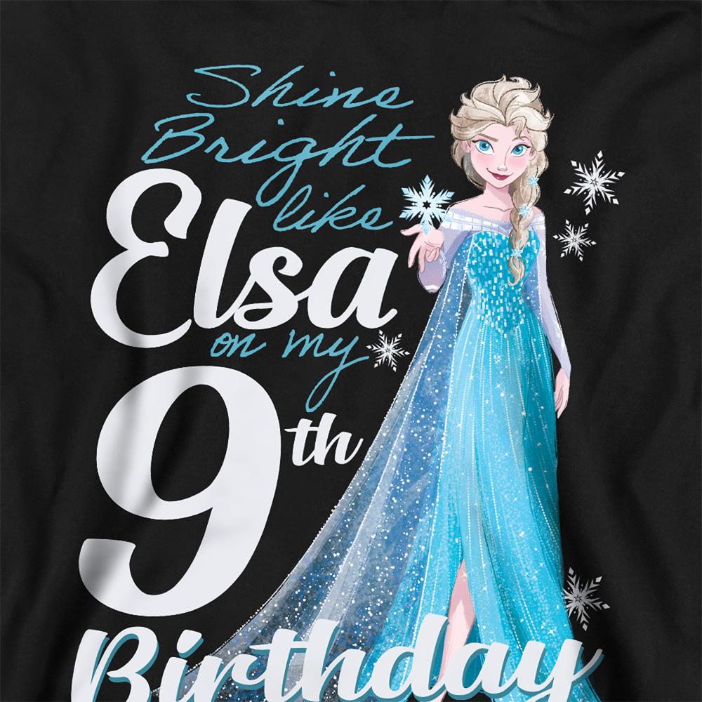Frozen Childrens/Kids Bright Like Elsa Heather 9th Birthday Pullover Hoodie