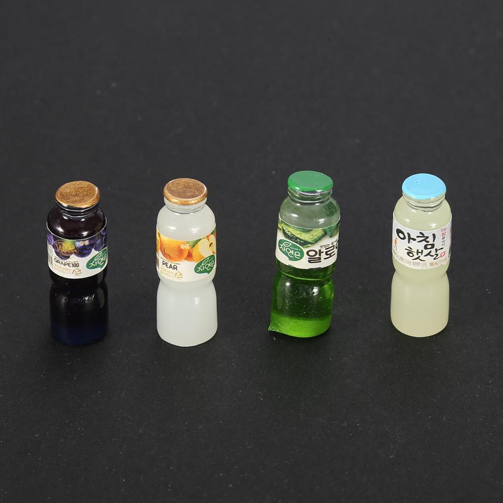 

Набор 4 шт. Кукольный домик Маленькая миниатюра 1:12 Бутылка сока Бар Кухня Декор Украшение