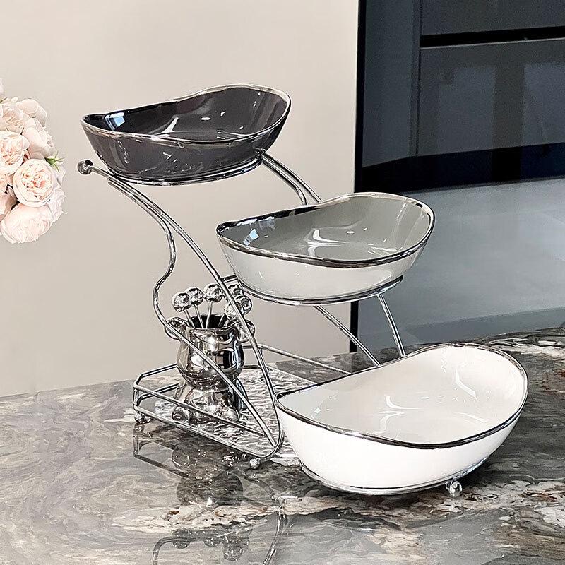 Elegant Ceramic Tiered Fruit & Snack Platter Set Standard Set