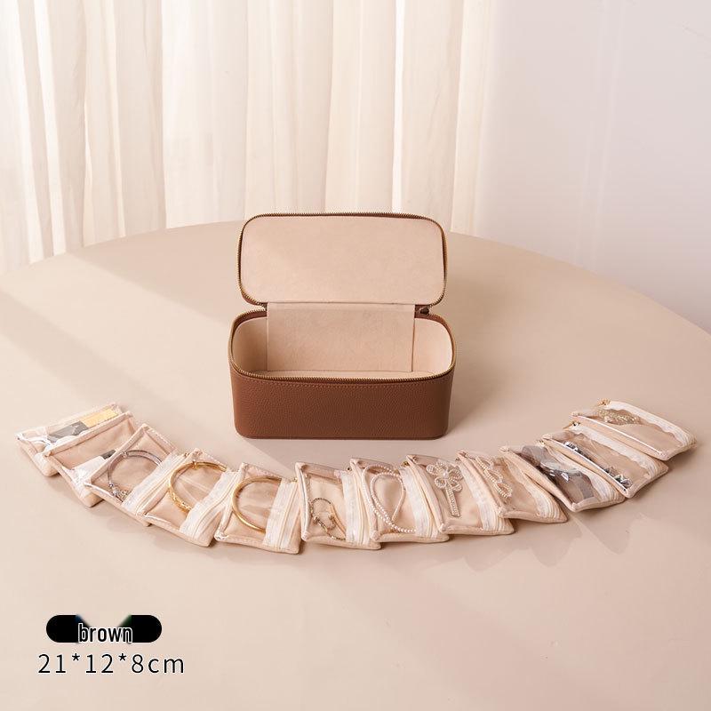 Elegant Leather Jewelry Storage Box for Rings and Earrings