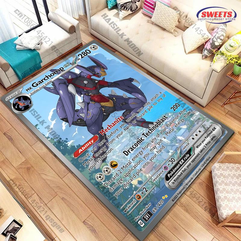 3D Pokemon Garchomp Kortelės Plotas Kilimas Kilimas Svetainei Miegamajam, Biuro Plotams, Patvarus Skalbiamas Mašinoje Kilimėlis Dovana Vaikams Suaugusiems