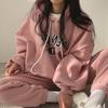 Women's Loose Fit Tracksuit Long Sleeve Hoodie Elastic Waist Jogger Pants Two Piece Outfit Set