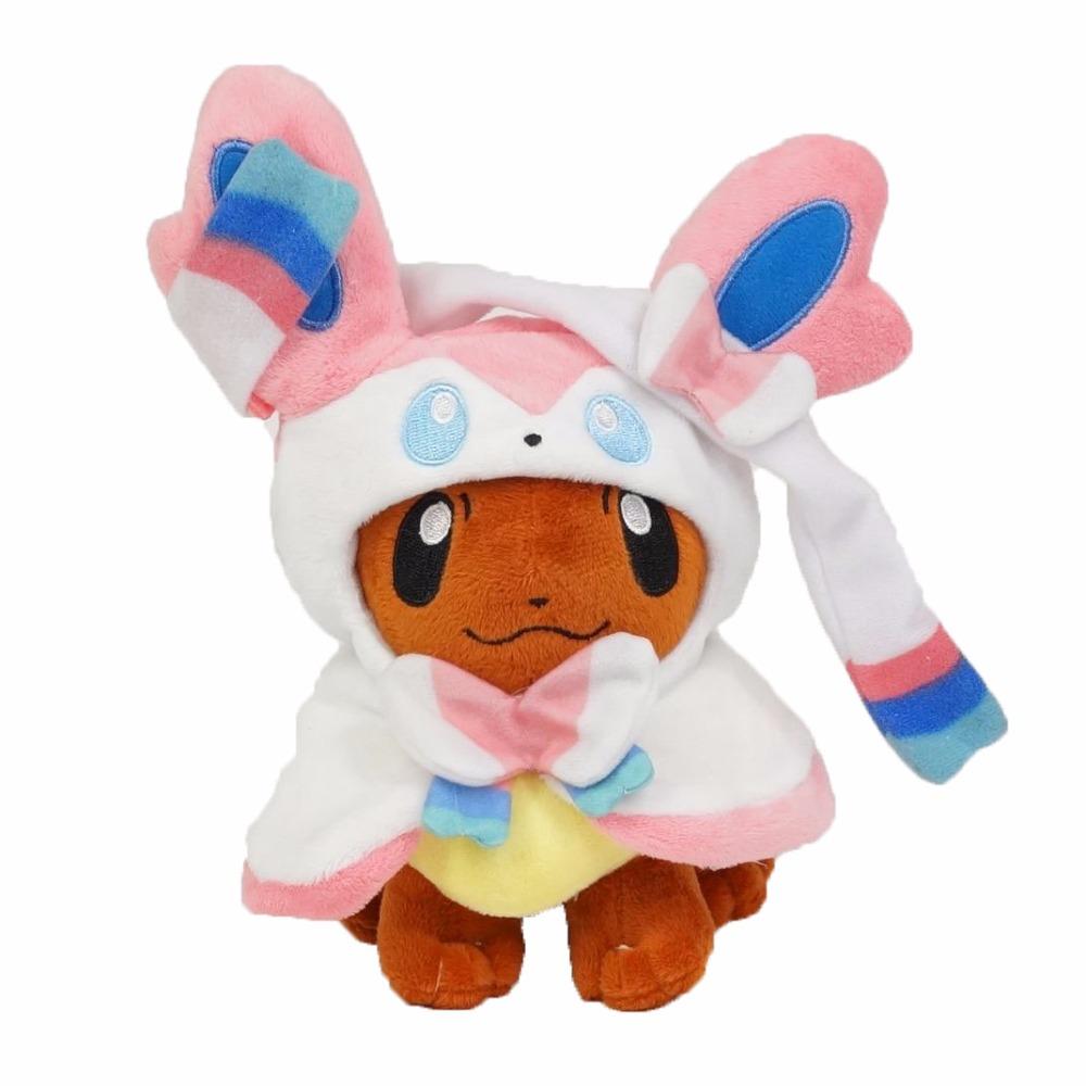7 Stile 8" Pokemon Evoli Poncho Umbreon Espeon Blitza Voltobal Aquana Psiana Flamara Plüschtier Stofftiere
