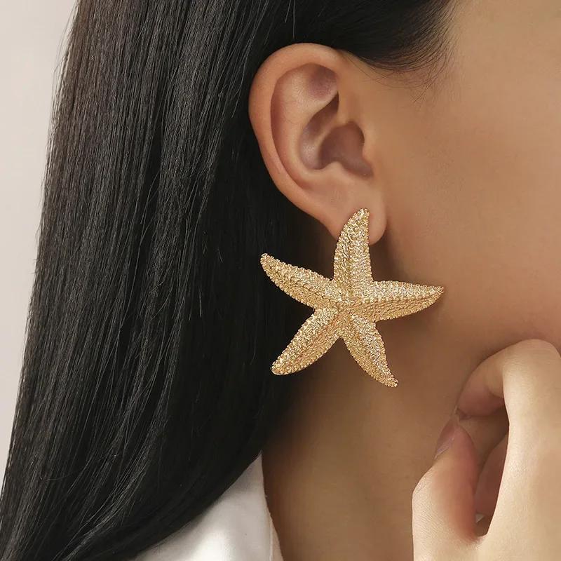 Cross-border Hot Sale, Summer Starfish Earrings, Simple Fashion Trend Starfish Element Women's Earrings