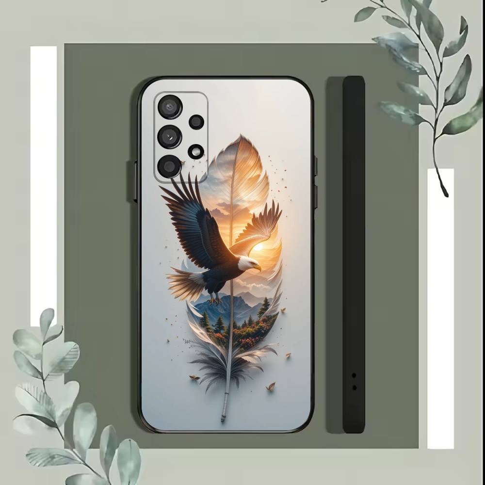 Eagle Cool Animal Phone Case For Samsung S25,S24,S21,S22,S23,S30,Ultra,S20,Plus,Fe,Lite,5G Black Cover