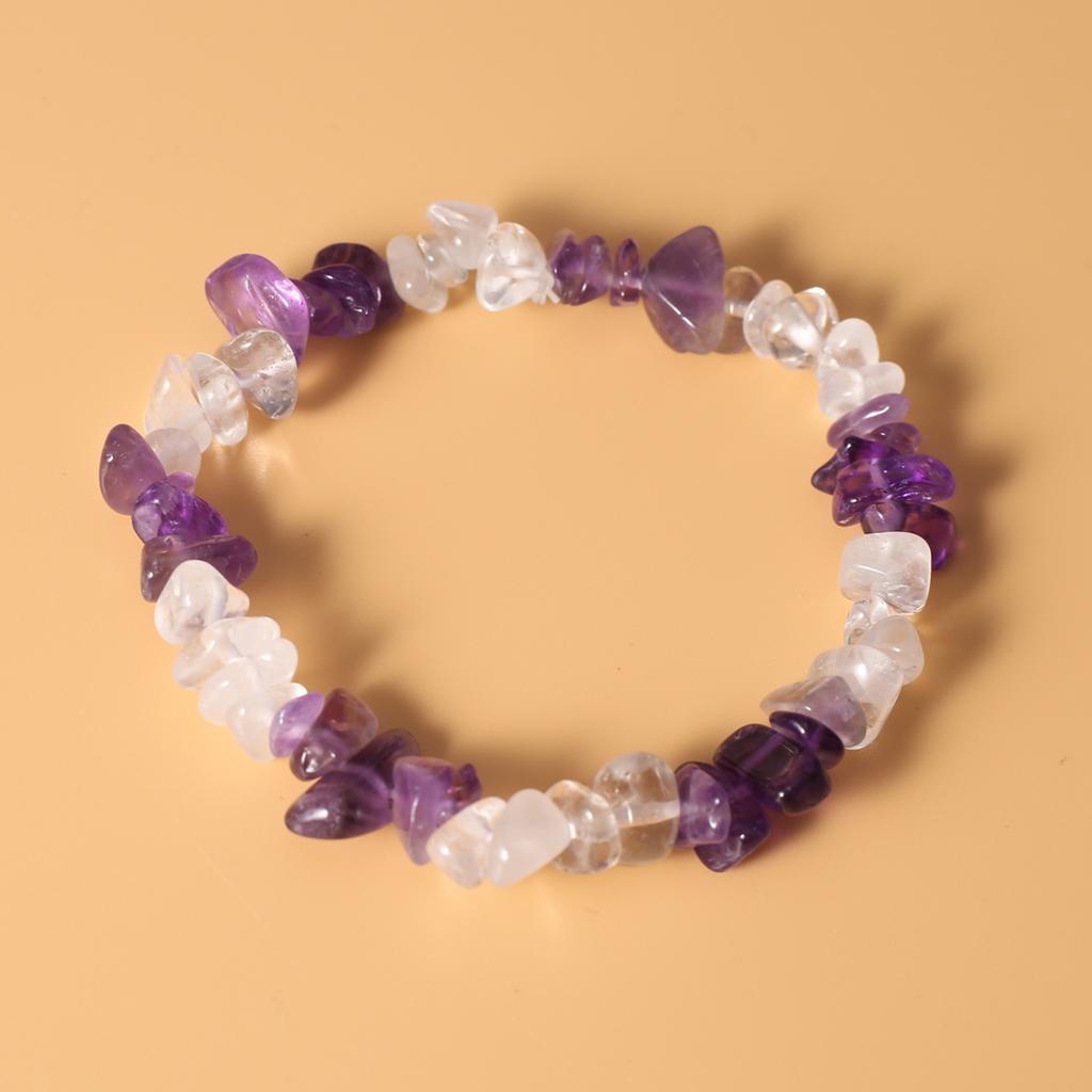 2Pcs, Healing Crystals Bracelet Jewelry, Chakra Natural Stone Gravel for Energy, Protection, Luck, Gift for Yoga Meditation, 18cm