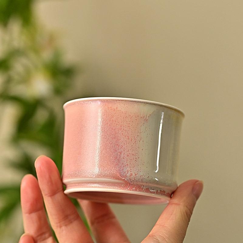 

All hand-pulled billet high temperature fired pink ceramic master cup women s personal bamboo kung fu teacup 200ml